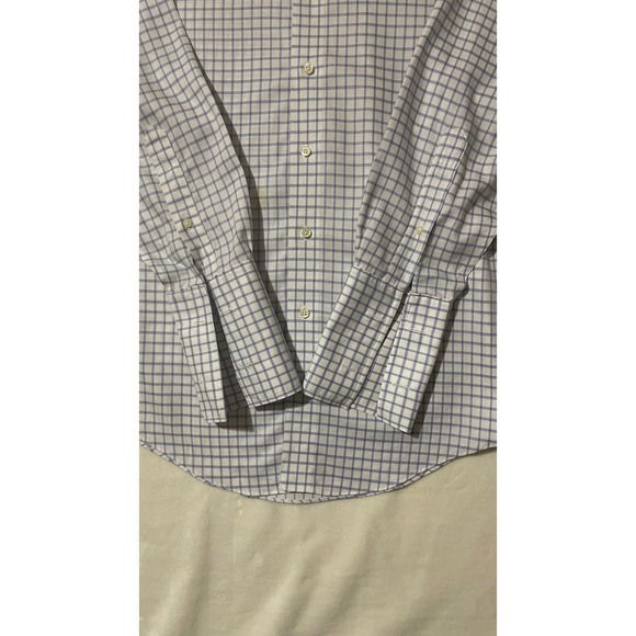Brooks Brothers Men's 346 Dress Shirt Checkered Long Sleeve Size 14 1/2-32 Stain - Picture 8 of 11